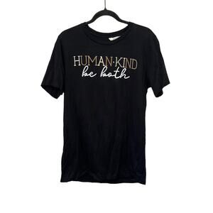 Human Kind Be Both Graphic Tee Medium Black Inspirational Shirt